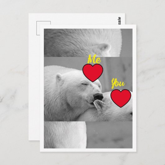 Roter Liebe Postkarte (Vorne/Hinten)