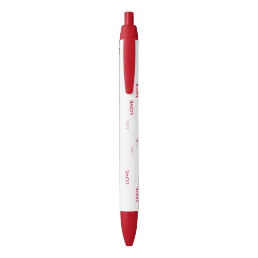 Roter Liebe Trimm Pen, schwarzer Tinte Kugelschreiber (Rückseite (Vertikal))
