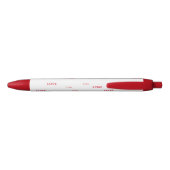 Roter Liebe Trimm Pen, schwarzer Tinte Kugelschreiber (Rückseite)