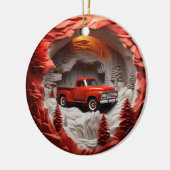 Roter Lieferwagen Keramik Ornament (Links)