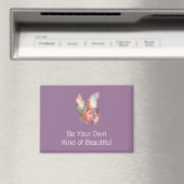 Roter Lila Blumen-Garten-Schmetterling Magnet (In Situ (Geschirrspüler))