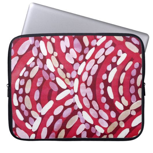 Roter lila Halbkreis-Punkt-Notebook Laptopschutzhülle (Vorderseite)