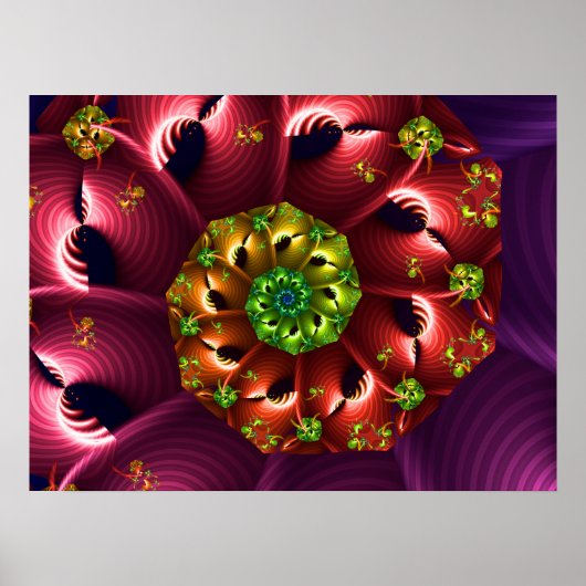 Roter Lila Spiral Poster (Vorne)