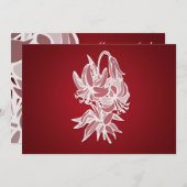 Roter Lilien-Blumenstrauß-elegantes Brautparty Einladung (Vorne/Hinten)