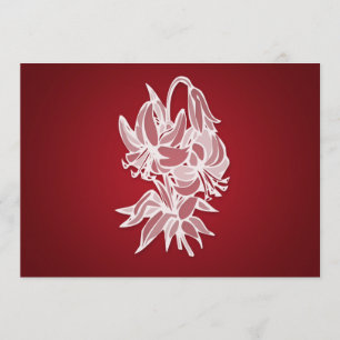 Roter Lilien-Blumenstrauß-elegantes Brautparty Einladung