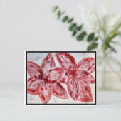 Roter Lilium asiatisch Postkarte (Stehend Vorderseite)