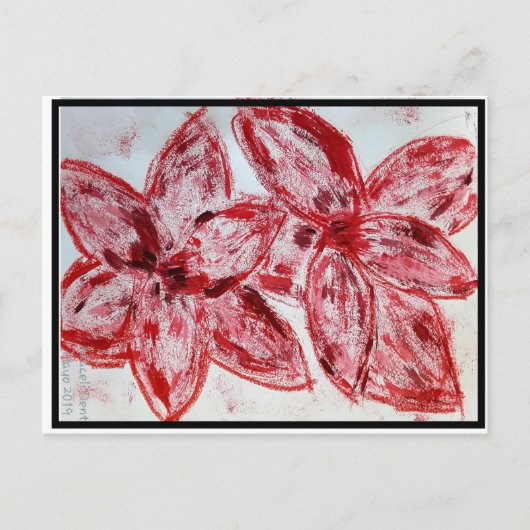 Roter Lilium asiatisch Postkarte (Vorderseite)