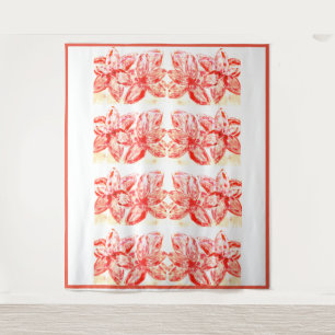 Roter Lilium orientalisch Wandteppich