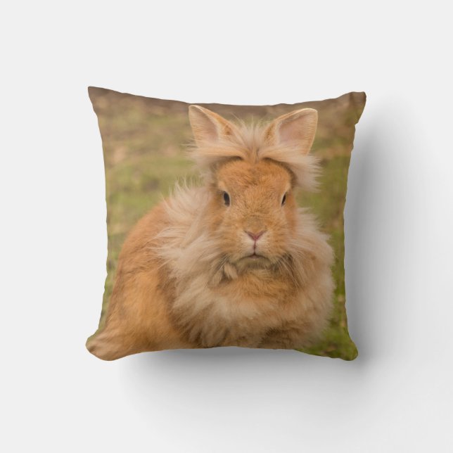 Roter Lionhead Hase Kaninchen Kissen (Vorderseite)