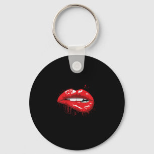Roter Lippen Kuss Mädchen T-Shirt Geburtstags-Weih Schlüsselanhänger