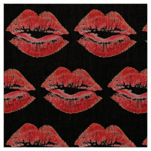 roter Lippen-Kussdruck Valentinstag SWAK Stoff