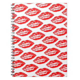 Roter Lippen Muster Notizblock