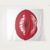 Roter Lippen Teppich Wandteppich (Vorderseite (Horizontal))
