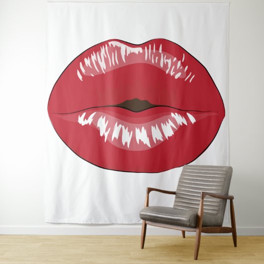 Roter Lippen Teppich Wandteppich (Beispiel)