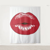 Roter Lippen Teppich Wandteppich (Vorderseite)