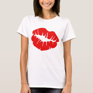Roter Lippendamen-T - Shirt