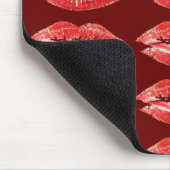 Roter Lippenkuss-Lippenstift Mousepad (Ecke)