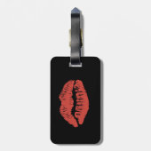 Roter Lippenkuss-personalisierter Gepäck-Umbau Gepäckanhänger (Rückseite vertikal)