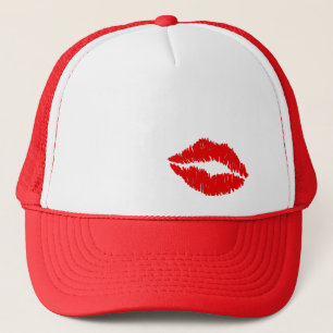 Roter Lippenkuß Truckerkappe