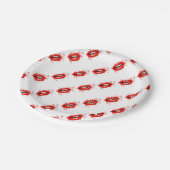 Roter Lippenschönheitsmake-upkuss-Glamour Pappteller (Schrägansicht)