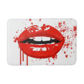 Roter Lippenschönheitsmode-Make-upkuß Badematte (Vorderseite)