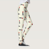 Roter Lippenstift auf gelbes Muster Leggings (Rechts)