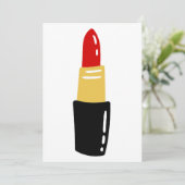 Roter Lippenstift Einladung (Stehend Vorderseite)