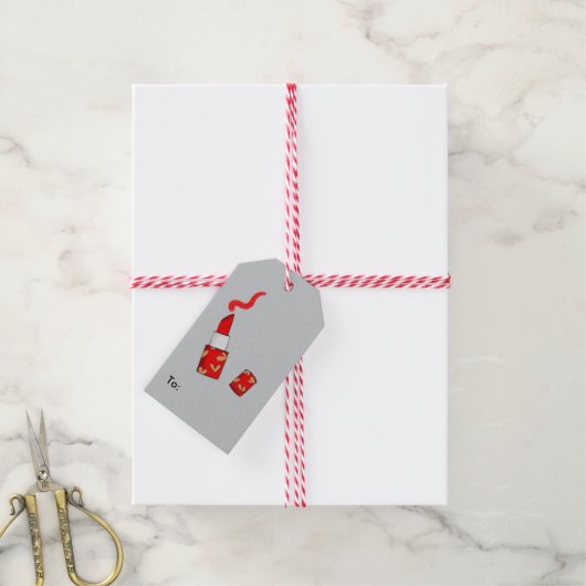 Roter Lippenstift Geschenkanhänger (Mit Garn)