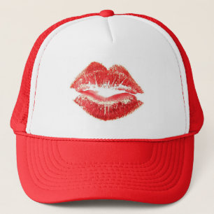 Roter Lippenstift-Kuss-Lippenhut Truckerkappe