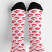 Roter Lippenstift-Kuss-Muster Socken (Oben)