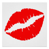 Roter Lippenstift Kuss Poster (Vorderseite)