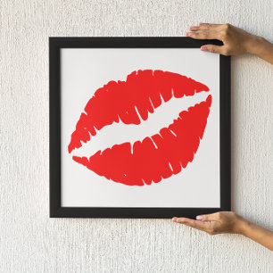 Roter Lippenstift Kuss Poster