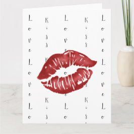 Roter Lippenstift Kuss Postkarte