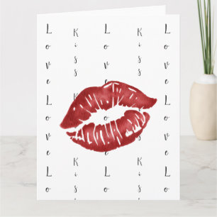 roter Lippenstift-Kuss Postkarte