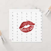 Roter Lippenstift Kuss Postkarte (Vorderseite/Rückseite Beispiel)