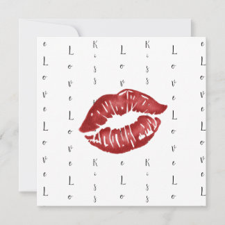Roter Lippenstift Kuss Postkarte