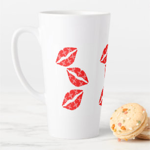 Roter Lippenstift-Kuss, Romantische Keramik-Kaffee Milchtasse