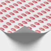 Roter Lippenstift Küsse Geschenkpapier (Ecke)