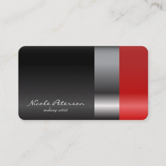Roter Lippenstift - Maskenbildner Visitenkarte (Vorderseite)
