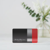 Roter Lippenstift - Maskenbildner Visitenkarte (Stehend Vorderseite)