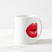 Roter Lippenstift Pop Kuss Kaffeetasse (VorderseiteRechts)