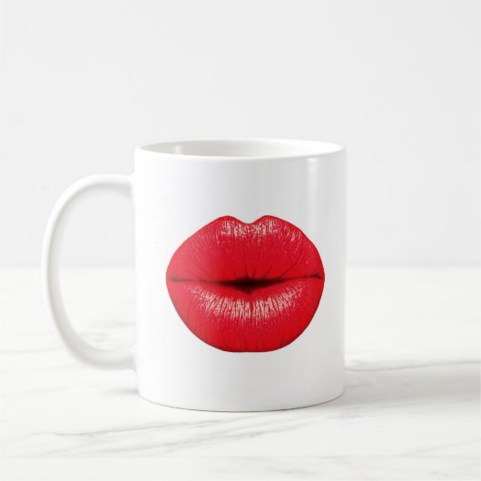 Roter Lippenstift Pop Kuss Kaffeetasse (Links)