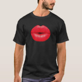 Roter Lippenstift Pop Kuss T-Shirt (Vorderseite)