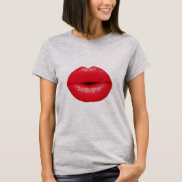 Roter Lippenstift Pop Kuss T-Shirt
