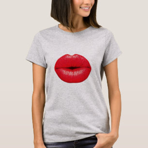 Roter Lippenstift Pop Kuss T-Shirt