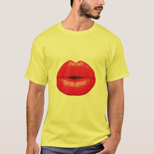 Roter Lippenstift Pop Kuss T-Shirt (Vorderseite)