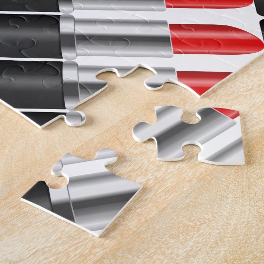 Roter Lippenstift Puzzle (Seite)