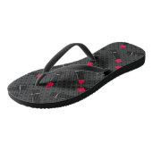Roter Lippenstift, Retro Badesandalen (Schrägansicht)