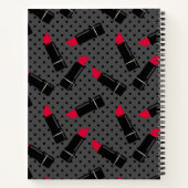 Roter Lippenstift, Retro Notizblock (Rückseite)