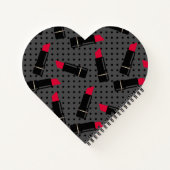 Roter Lippenstift, Retro Notizblock (Rückseite)